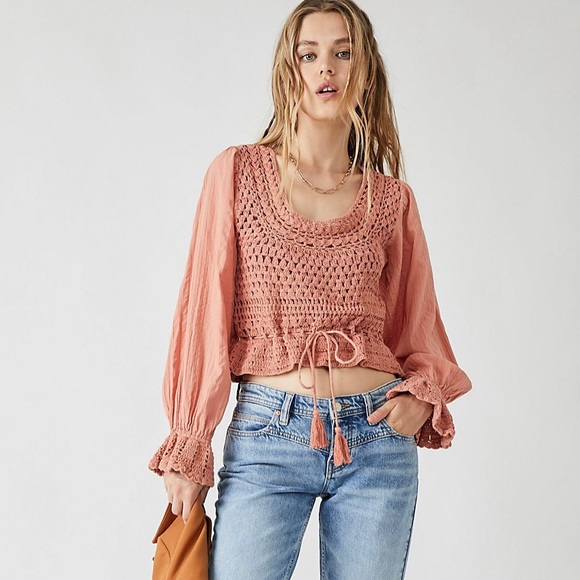 Free People Megan crochet top size large - Picture 6 of 15